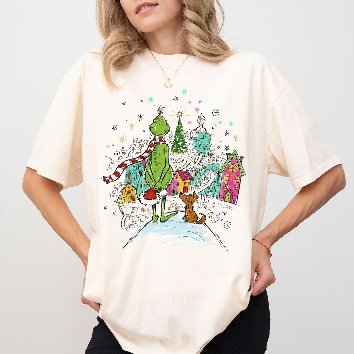 Whoville Christmas Village Comfort Colors® T-Shirt – Retro Holiday Graphic Tee