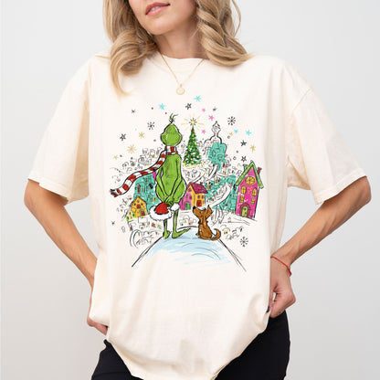 Whoville Christmas Village Comfort Colors® T-Shirt – Retro Holiday Graphic Tee