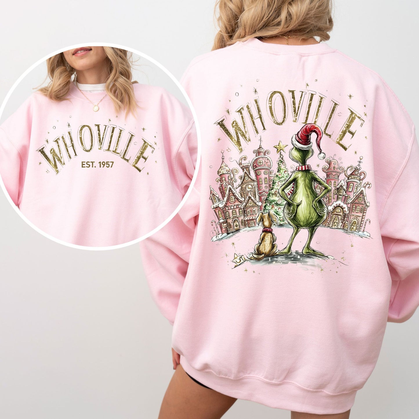 Whoville Christmas Village Sweatshirt – Festive Holiday Graphic Crewneck
