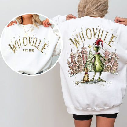 Whoville Christmas Village Sweatshirt – Festive Holiday Graphic Crewneck