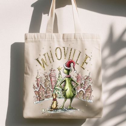 Whoville Christmas Tote Bag – Holiday Village Graphic Bag