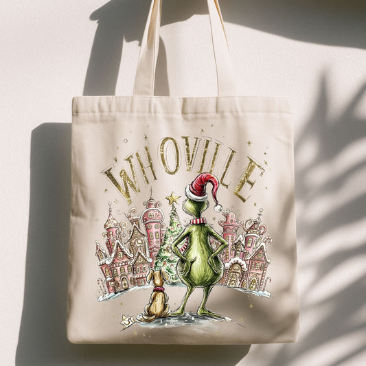 Whoville Christmas Tote Bag – Holiday Village Graphic Bag