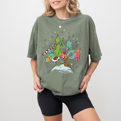 Whoville Christmas Village Comfort Colors® T-Shirt – Retro Holiday Graphic Tee