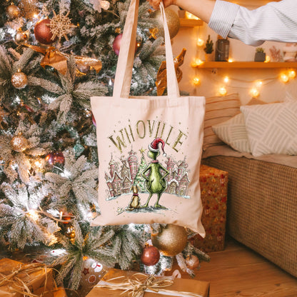 Whoville Christmas Tote Bag – Holiday Village Graphic Bag