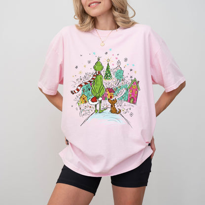 Whoville Christmas Village Comfort Colors® T-Shirt – Retro Holiday Graphic Tee