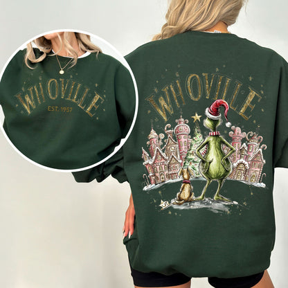 Whoville Christmas Village Sweatshirt – Festive Holiday Graphic Crewneck