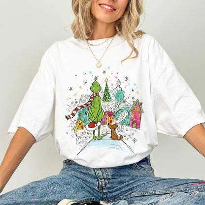 Whoville Christmas Village Comfort Colors® T-Shirt – Retro Holiday Graphic Tee