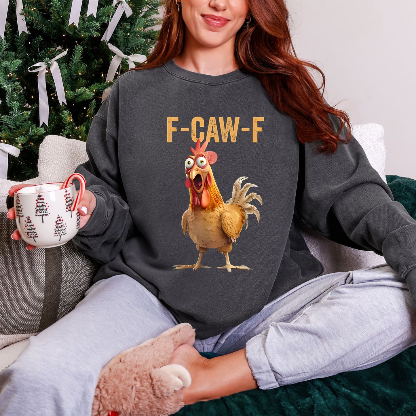 F-Caw-F Chicken Sweatshirt – Funny Rooster Graphic Pullover for Humor & Cozy Vibes