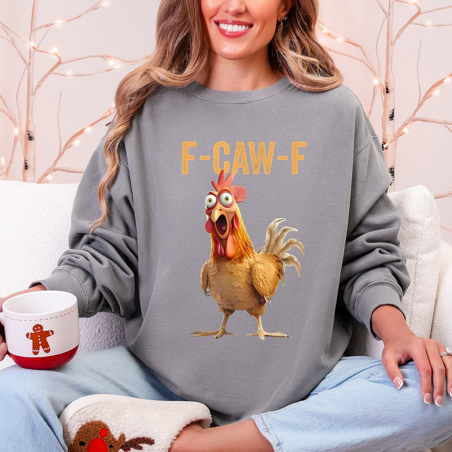 F-Caw-F Chicken Sweatshirt – Funny Rooster Graphic Pullover for Humor & Cozy Vibes